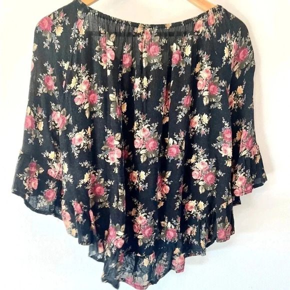 Denim & Supply Ralph Lauren Black Floral Flowy Romantic Blouse Size Small - Picture 7 of 9